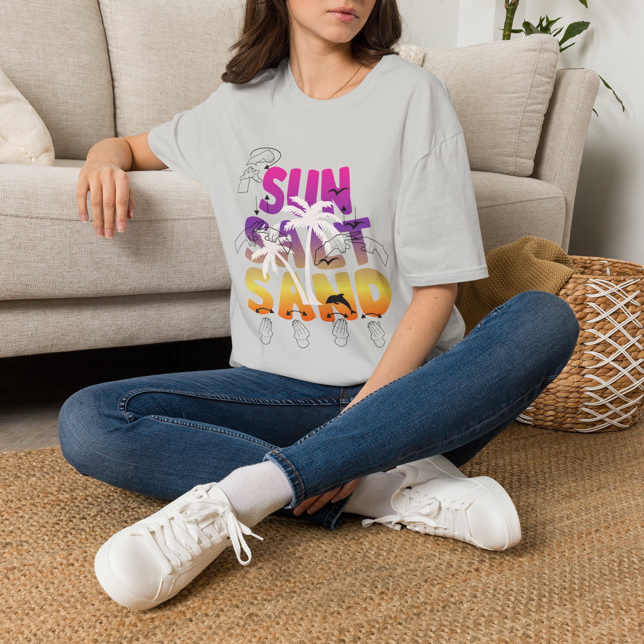 Sun, Salt & Sand in  American Sign Language - T-Shirt