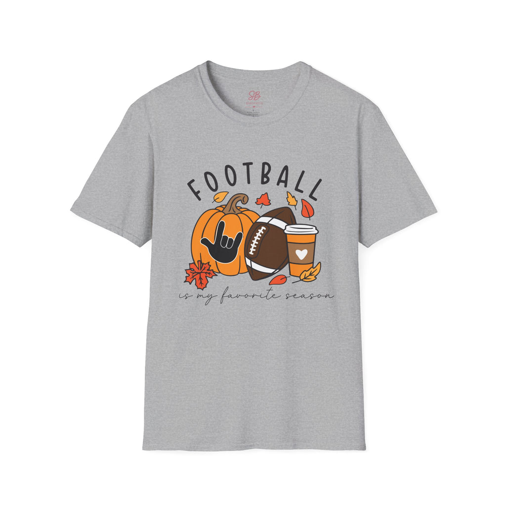Football Is My Favorite Season  with I love you American Sign Language, ASL- T-Shirt