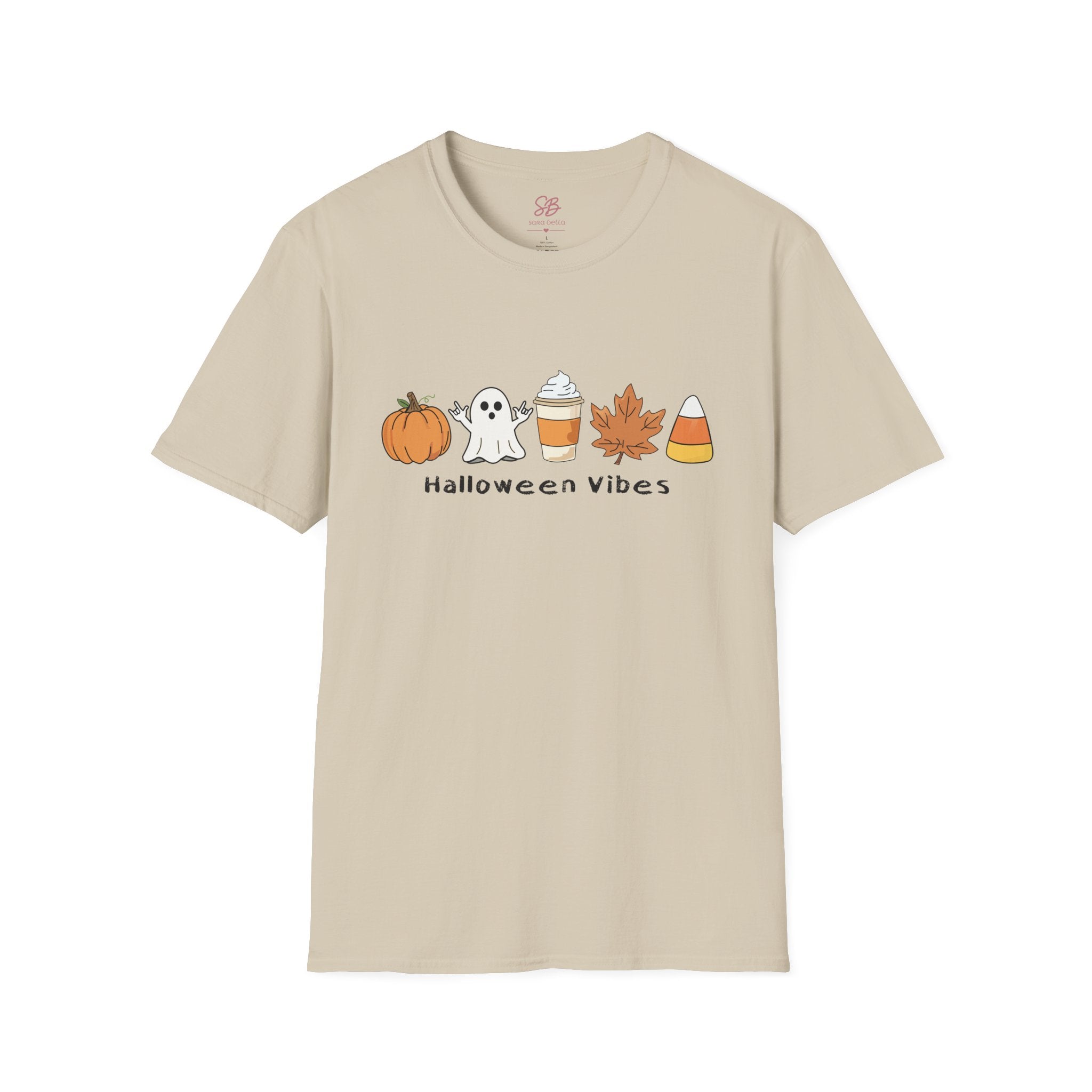 Halloween Vibes with Ghost saying "I love you" in ASL - T-Shirt