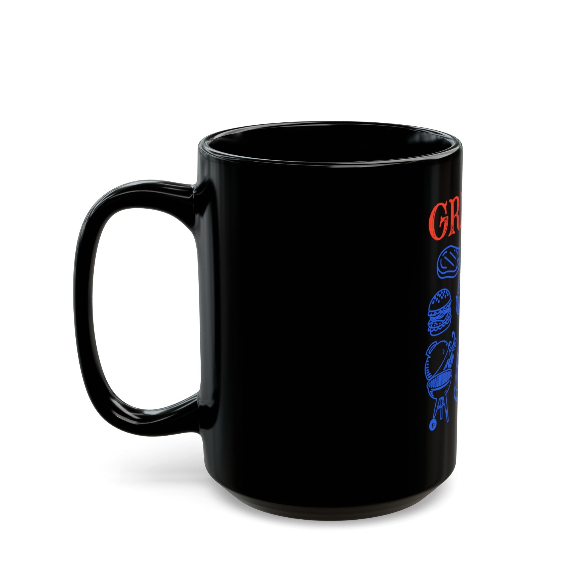 Grill Dad Club Black Coffee Mug — 15oz Funny BBQ Grill Master Gift