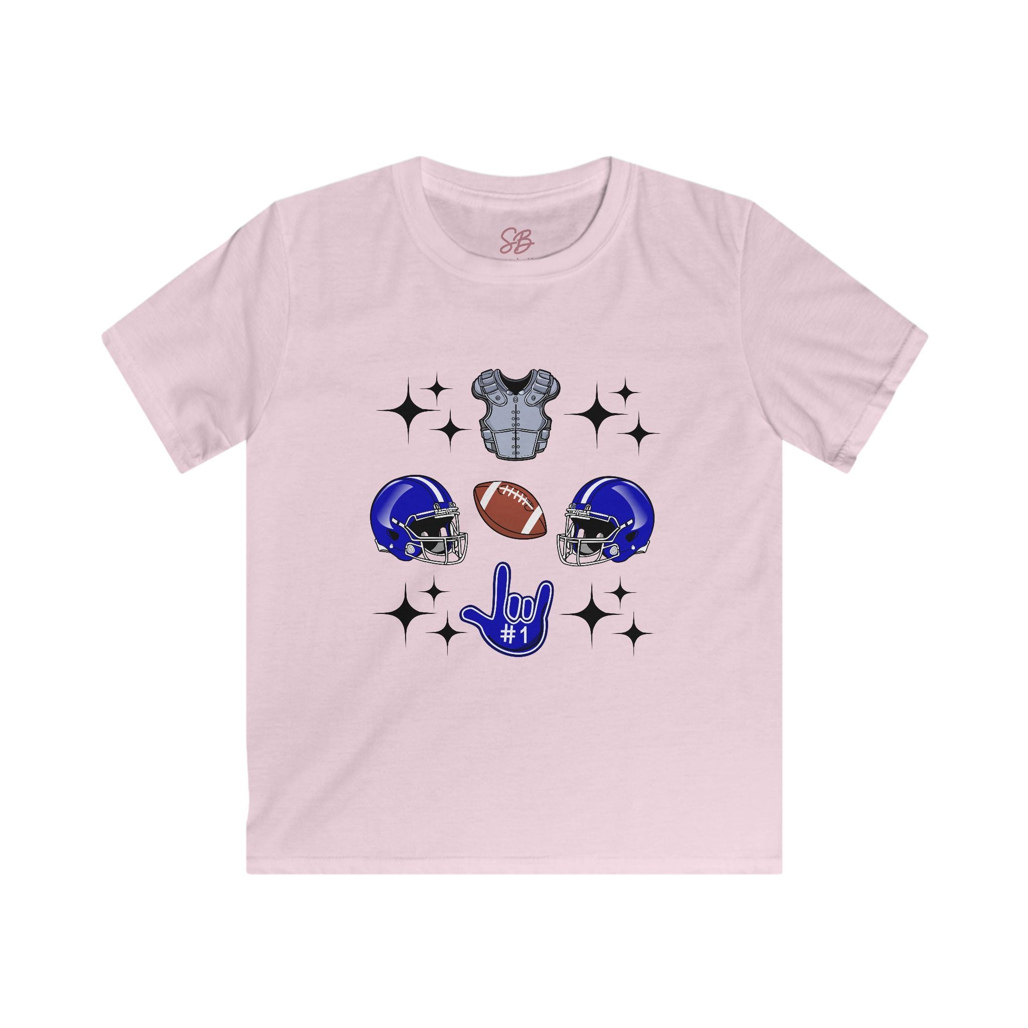 Football Gears Tic-Tac-Toe with I Love You ASL, American Sign Language - Kid T-Shirt