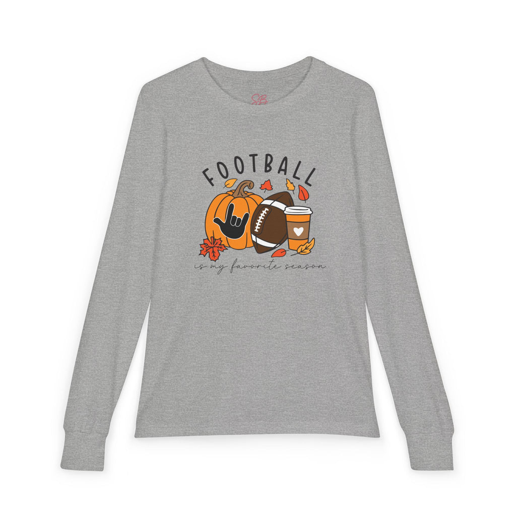 Football: My Favorite Season with I love you American Sign Language, ASL - Kid Long Sleeve Shirt
