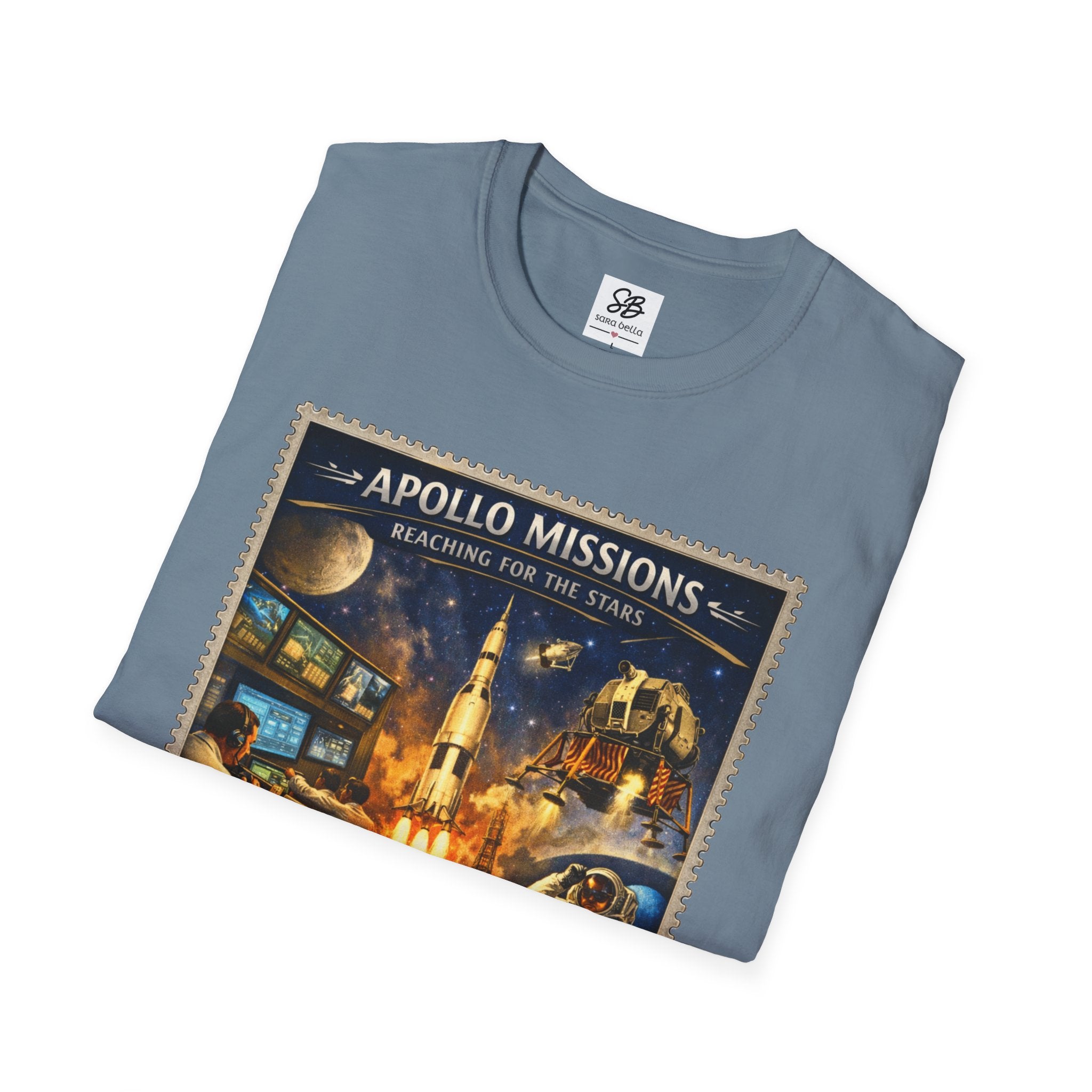 Apollo Missions  'Space Exploration' Vintage Stamp T-Shirt