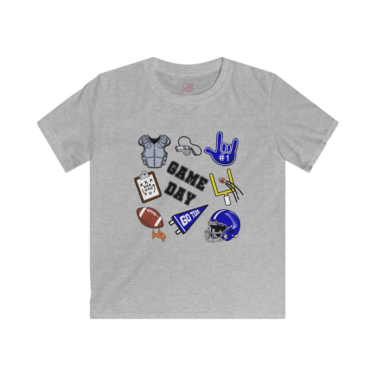 Kids Game Day Football with I Love You ASL, American Sign Language - Kid T-Shirt