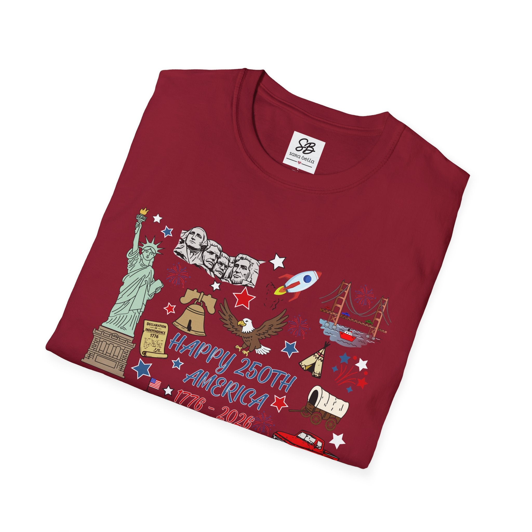 America 250th Anniversary — colored doodles of  Icons Shirt
