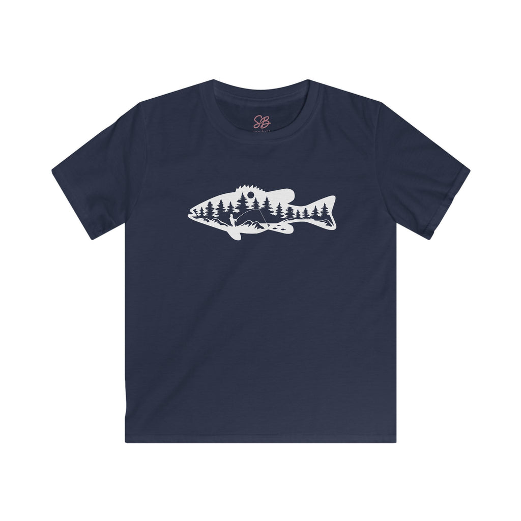 Bass Fisherman Landscape Fishing - Kid T-Shirt
