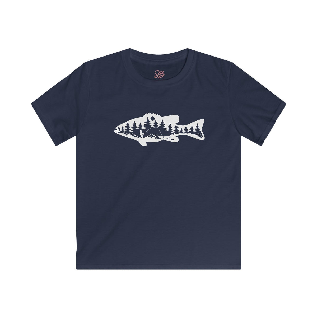 Bass Fisherman Landscape Fishing - Kid T-Shirt