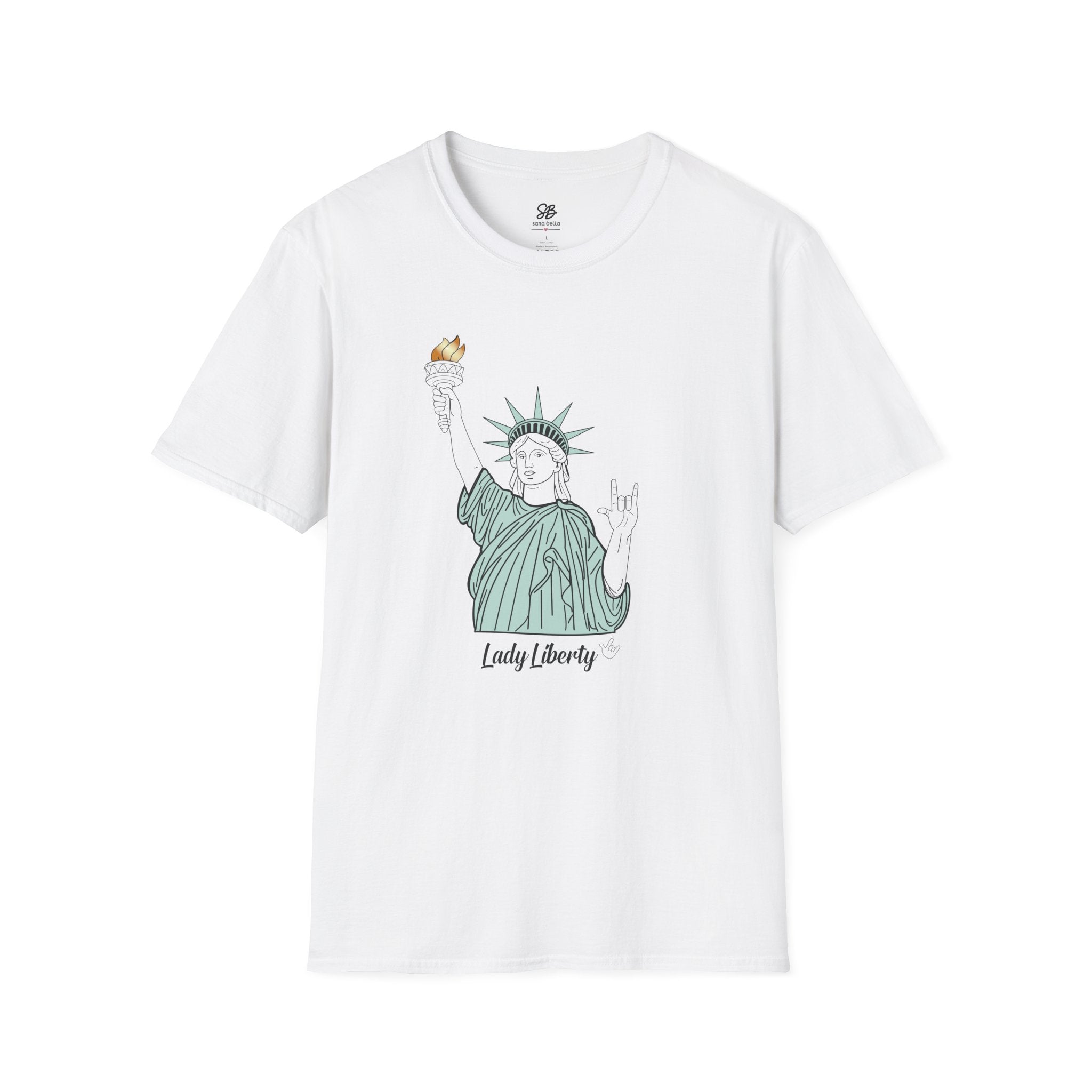 Lady Liberty with I love you in America Sign Language Shirt