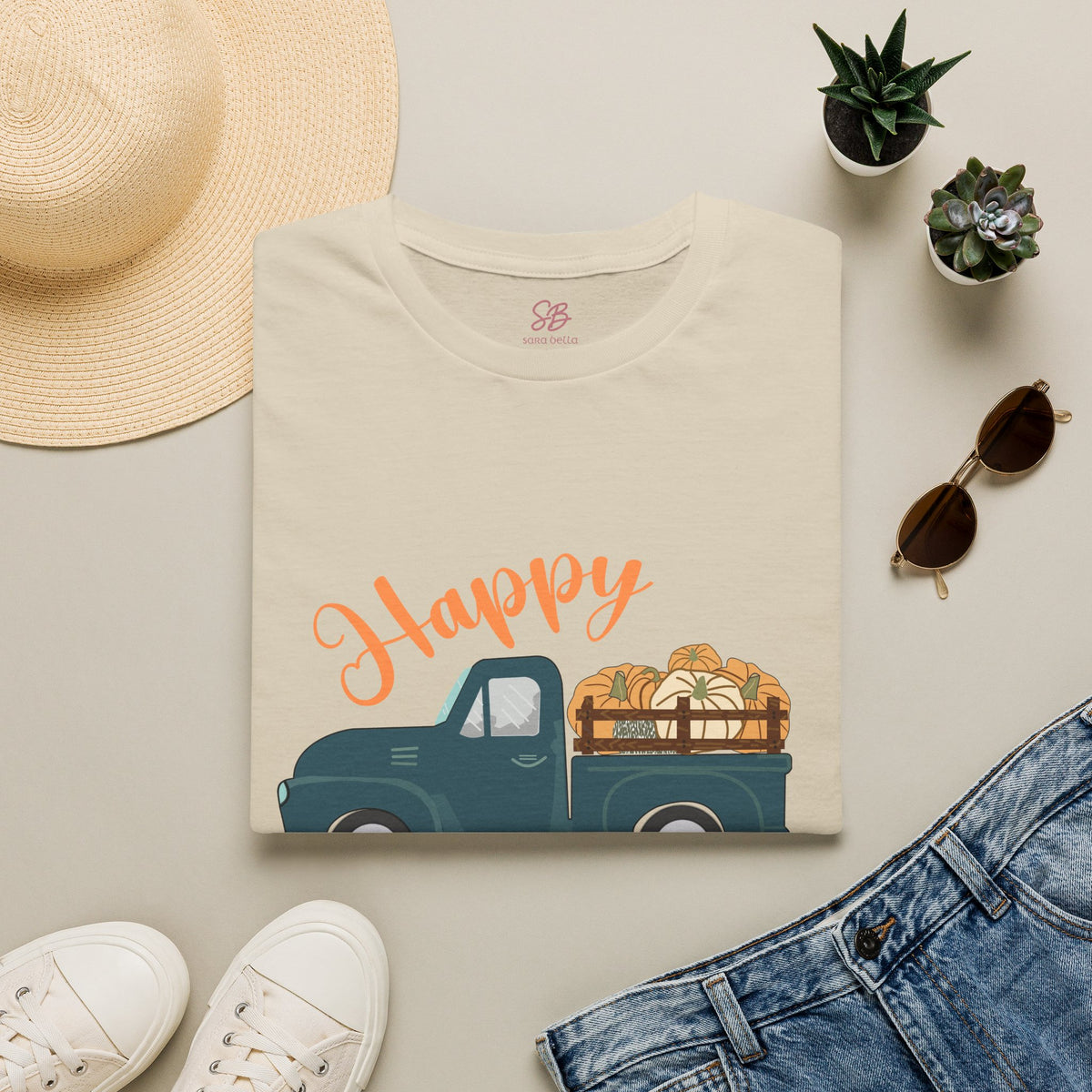Happy Fall Vintage Truck  - T-Shirt