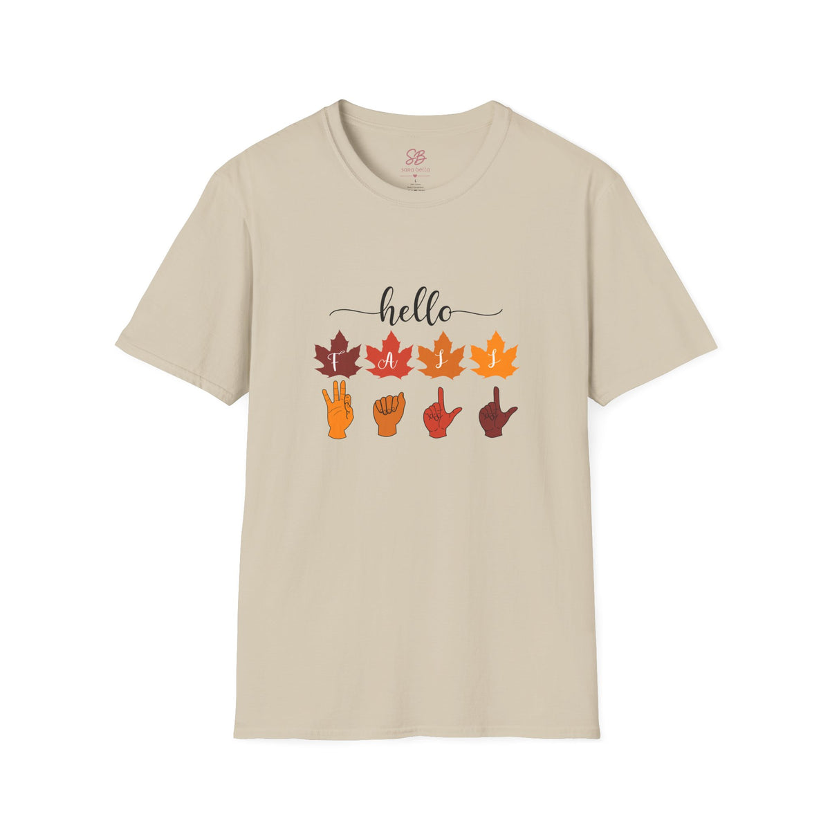 Hello Fall Fingerspelling American Sign Language, ASL -  T-Shirt