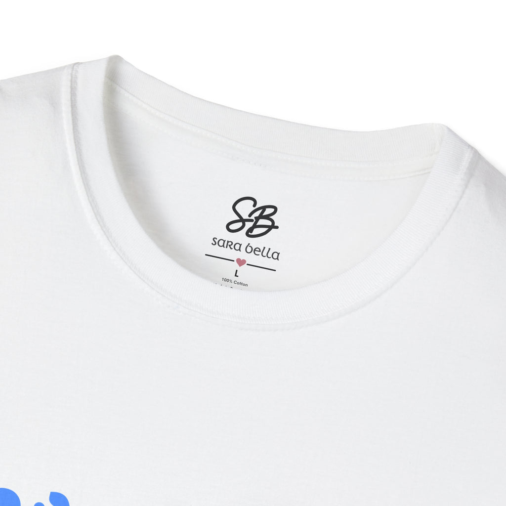 Mama I Love You ASL Unisex White T-Shirt with Blue Design