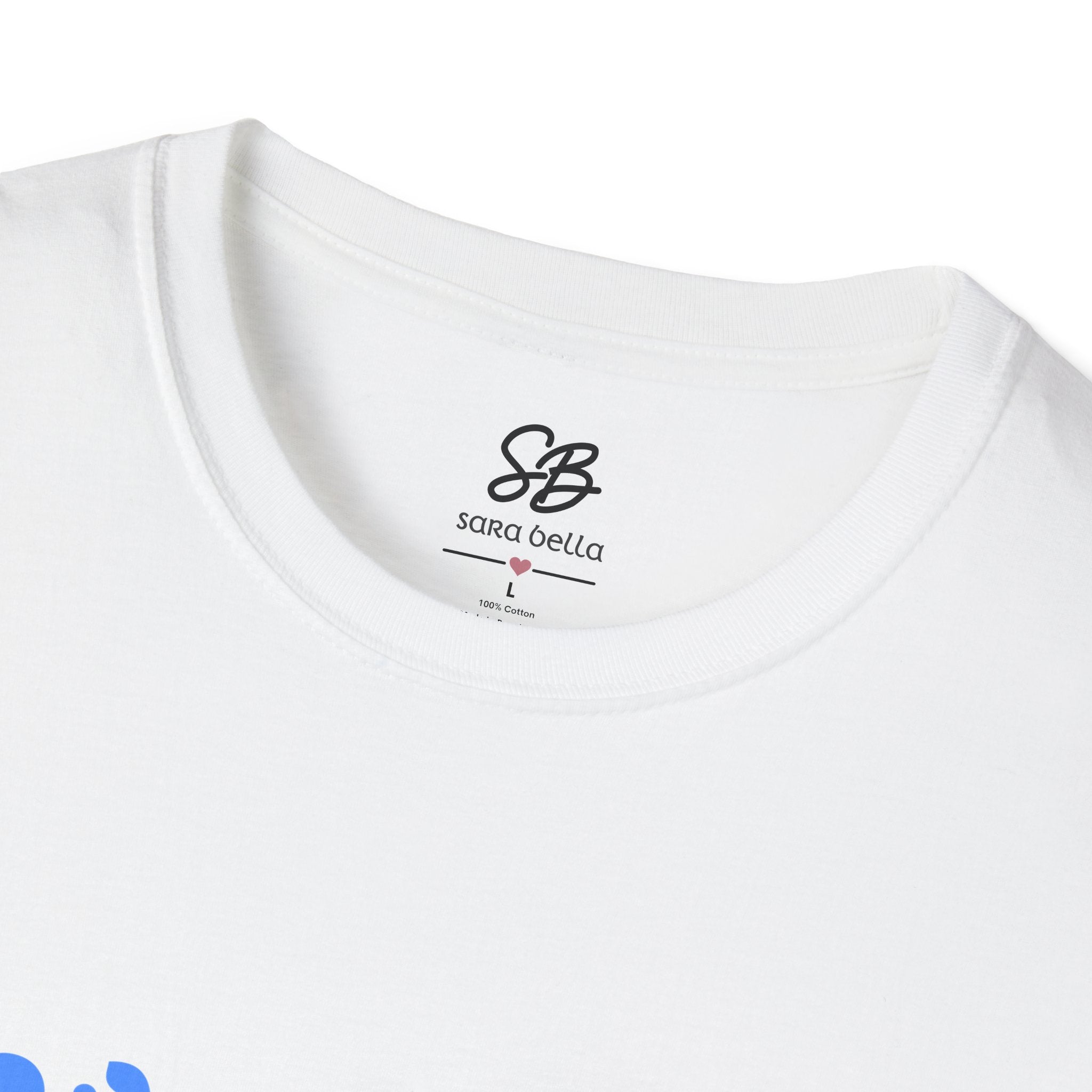 Mama I Love You ASL Unisex White T-Shirt with Blue Design