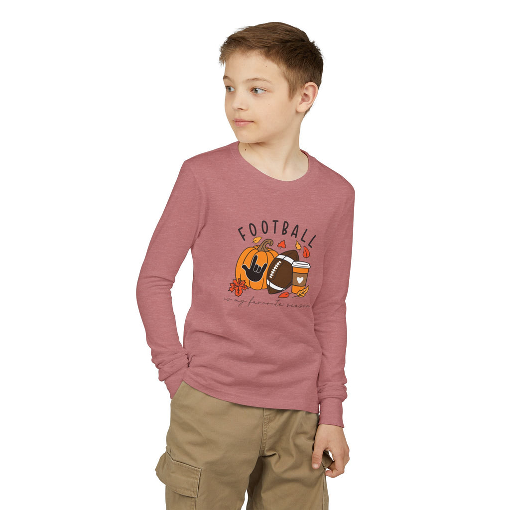 Football: My Favorite Season with I love you American Sign Language, ASL - Kid Long Sleeve Shirt