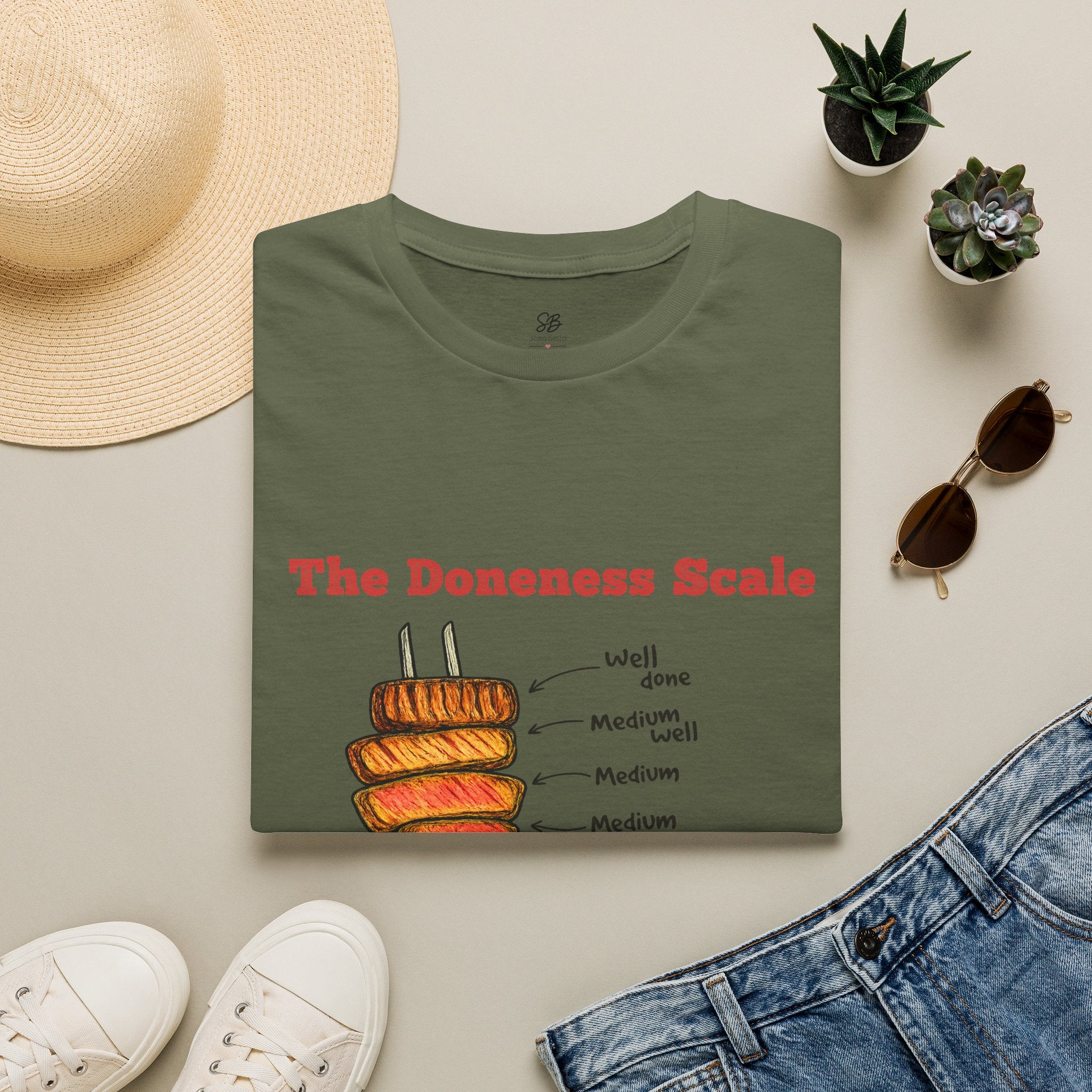 The Doneness Scale Dad Shirt — Funny BBQ Grill Steak Temperature Gift