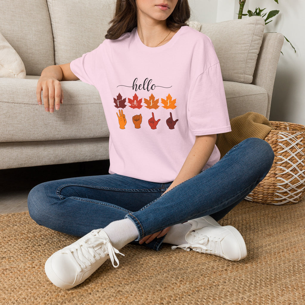Hello Fall Fingerspelling American Sign Language, ASL -  T-Shirt