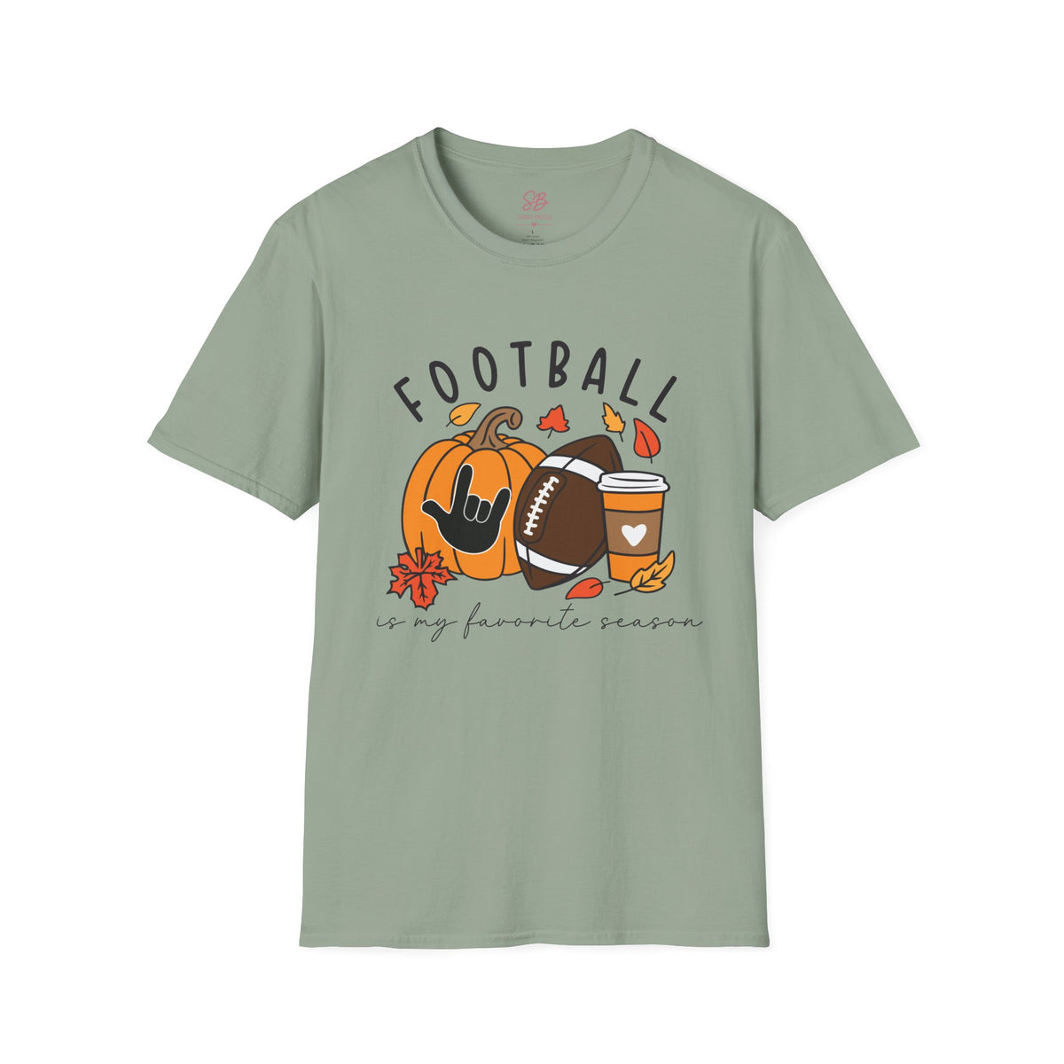 Football Is My Favorite Season  with I love you American Sign Language, ASL- T-Shirt
