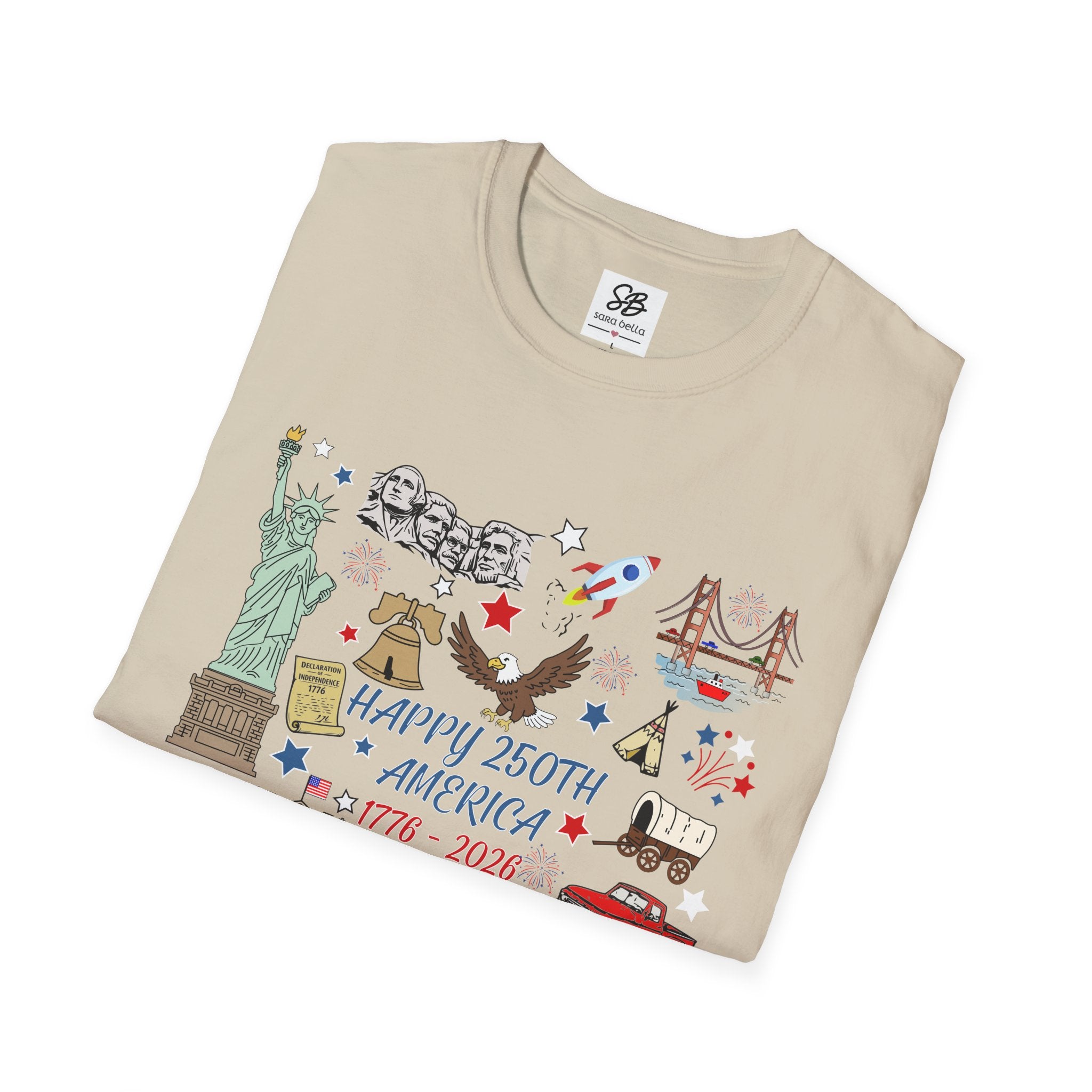 America 250th Anniversary — colored doodles of  Icons Shirt