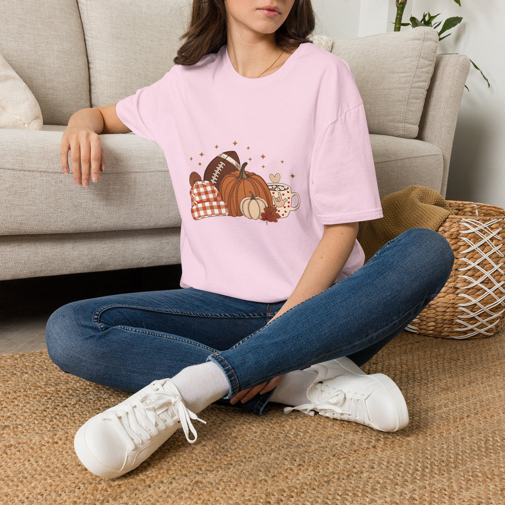 Autumn Football Pumpkins with I Love You American Sign Language, ASL - T-Shirt