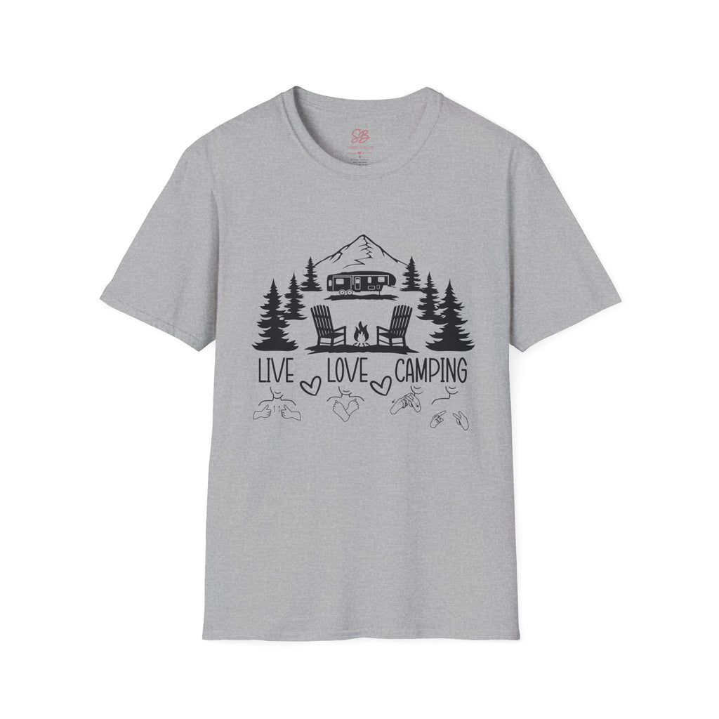 Live Love Camping in ASL (black ink) - T-Shirt