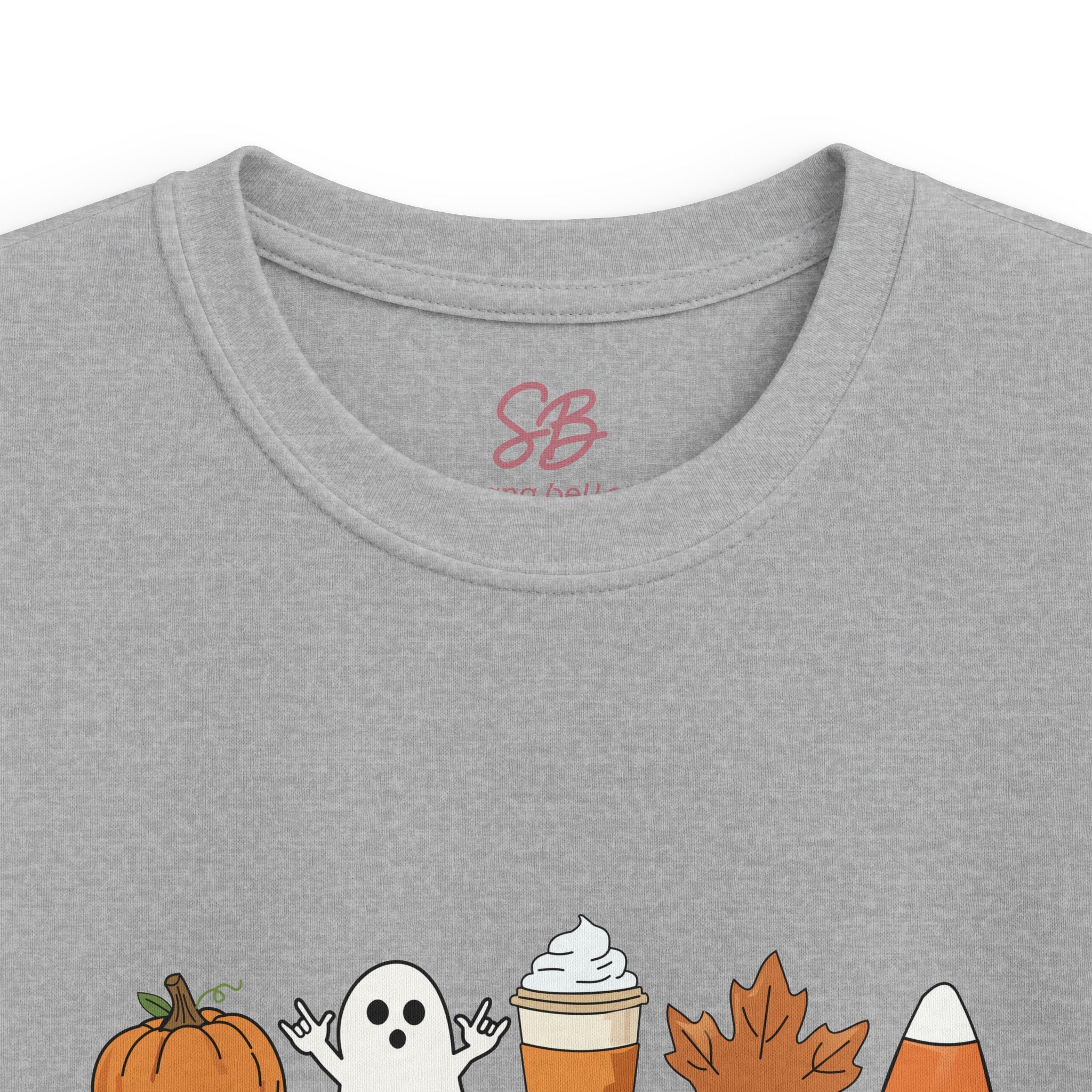 Halloween Vibes with Ghost saying "I Love You" in ASL - Kid T-hirt