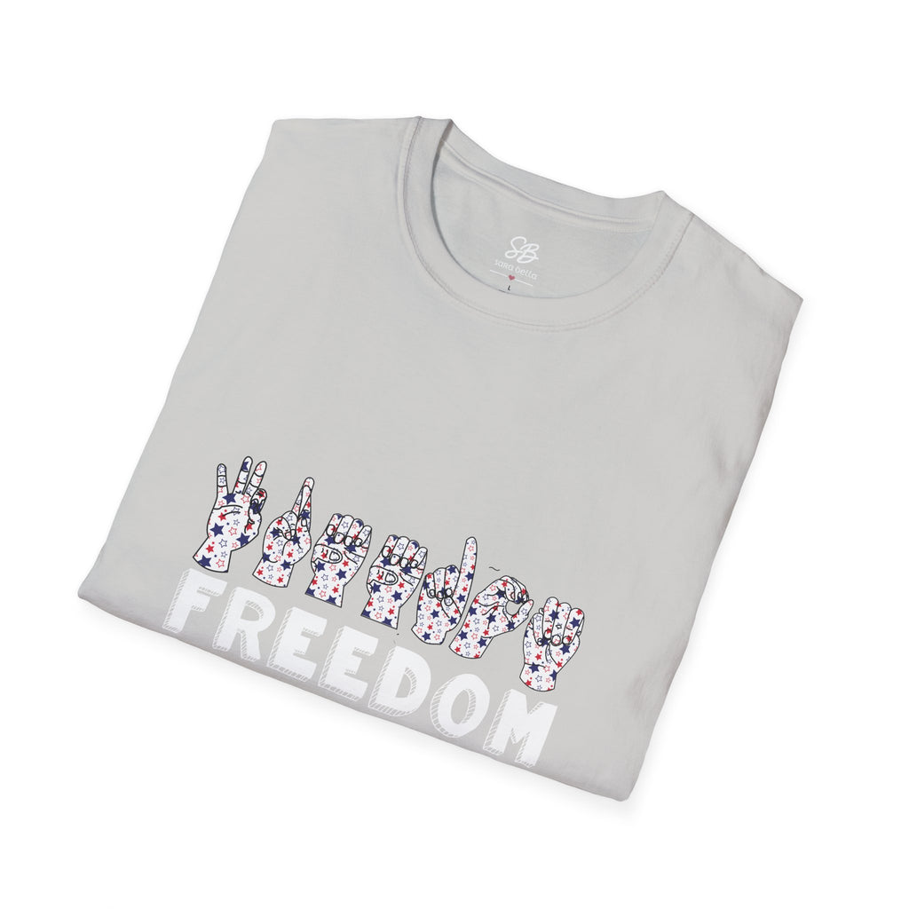 "Freedom" finger-spelled American Sign Language Graphic T-Shirt