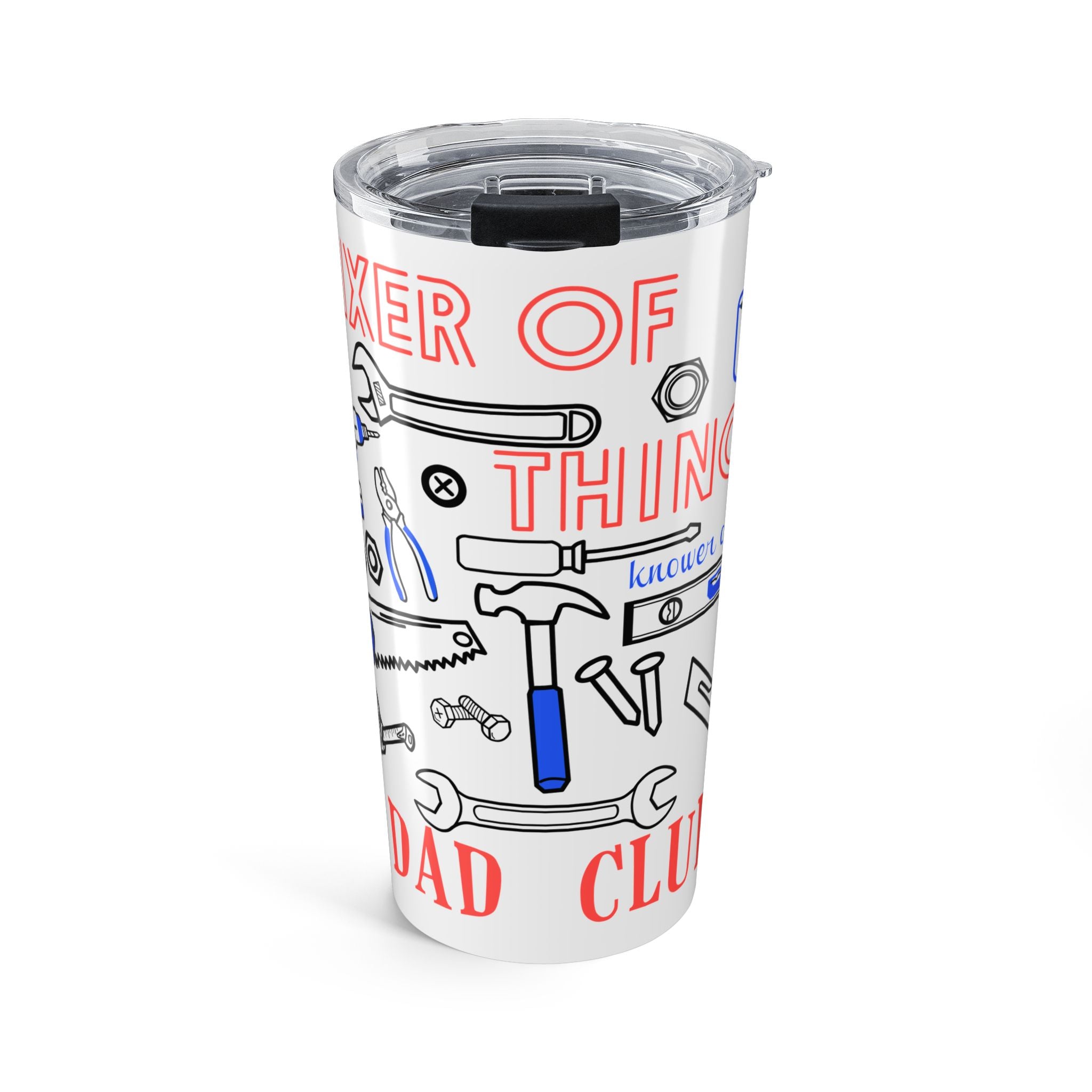 Fixer of Things Dad Club - 20oz Tumbler, Travel Mug (Tools Design)