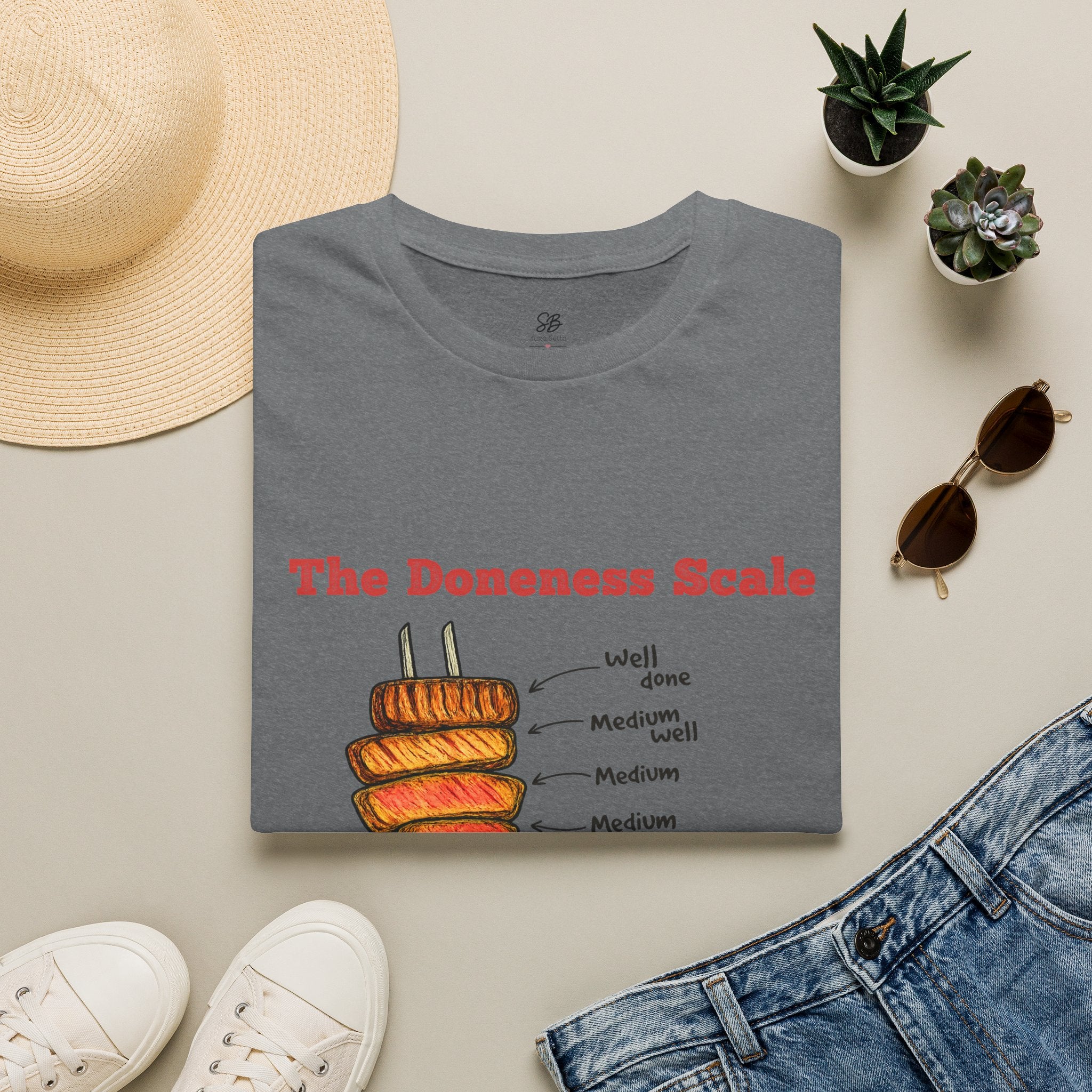 The Doneness Scale Dad Shirt — Funny BBQ Grill Steak Temperature Gift