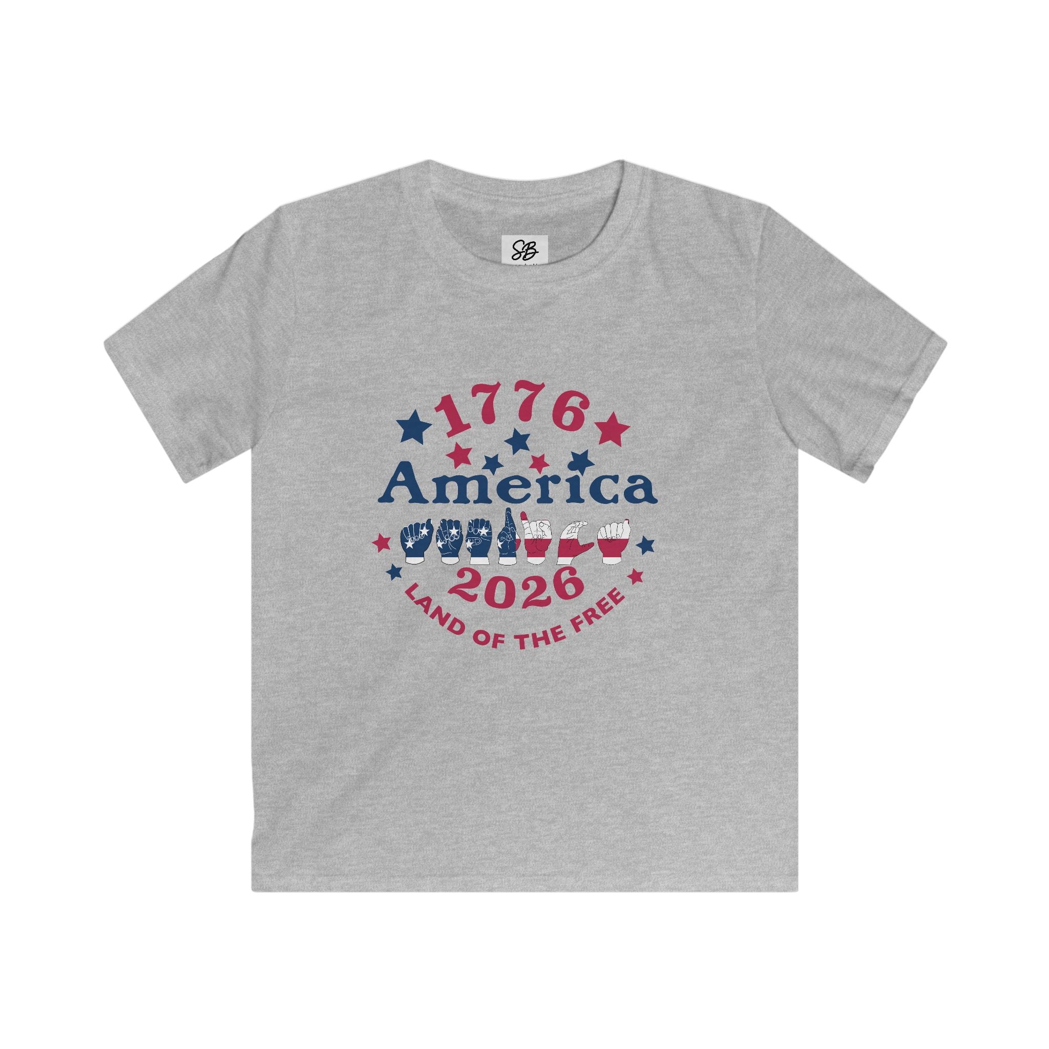 Kid Shirt - America fingers-spelled in ASL (America Sign Language) Shirt