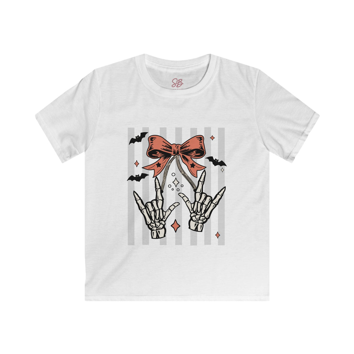 Spooky Skeleton hands "I Love You" ASL - Kids T-Shirts