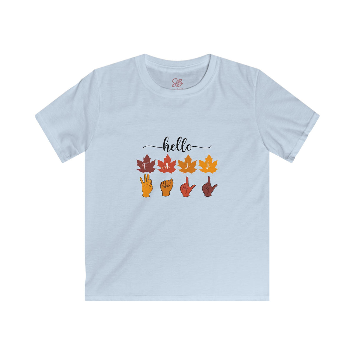 Hello Fall Fingers Spelling American Sign Language ASL -  Kid T-Shirt