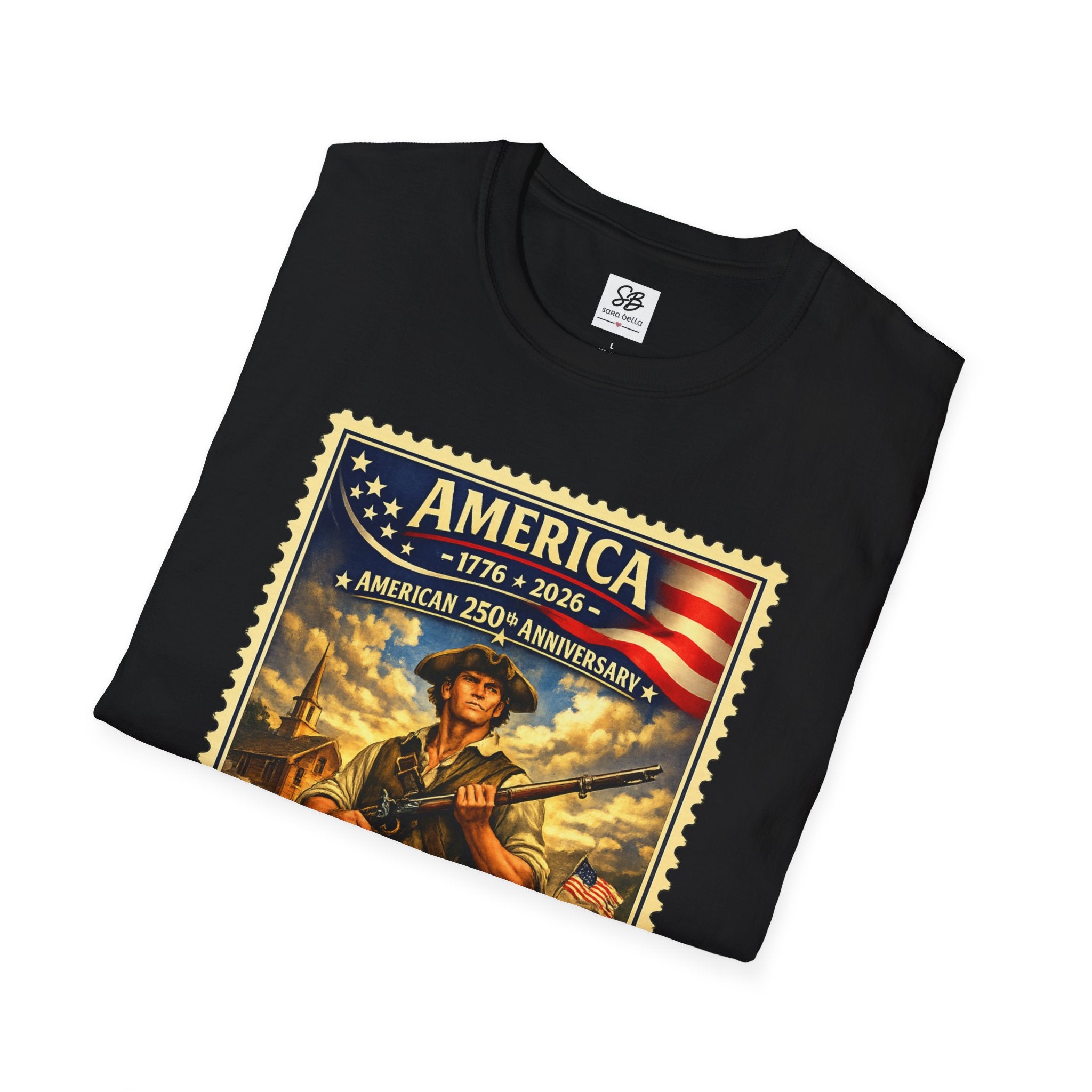 Patriotic Minute Man Vintage Stamp T-Shirt