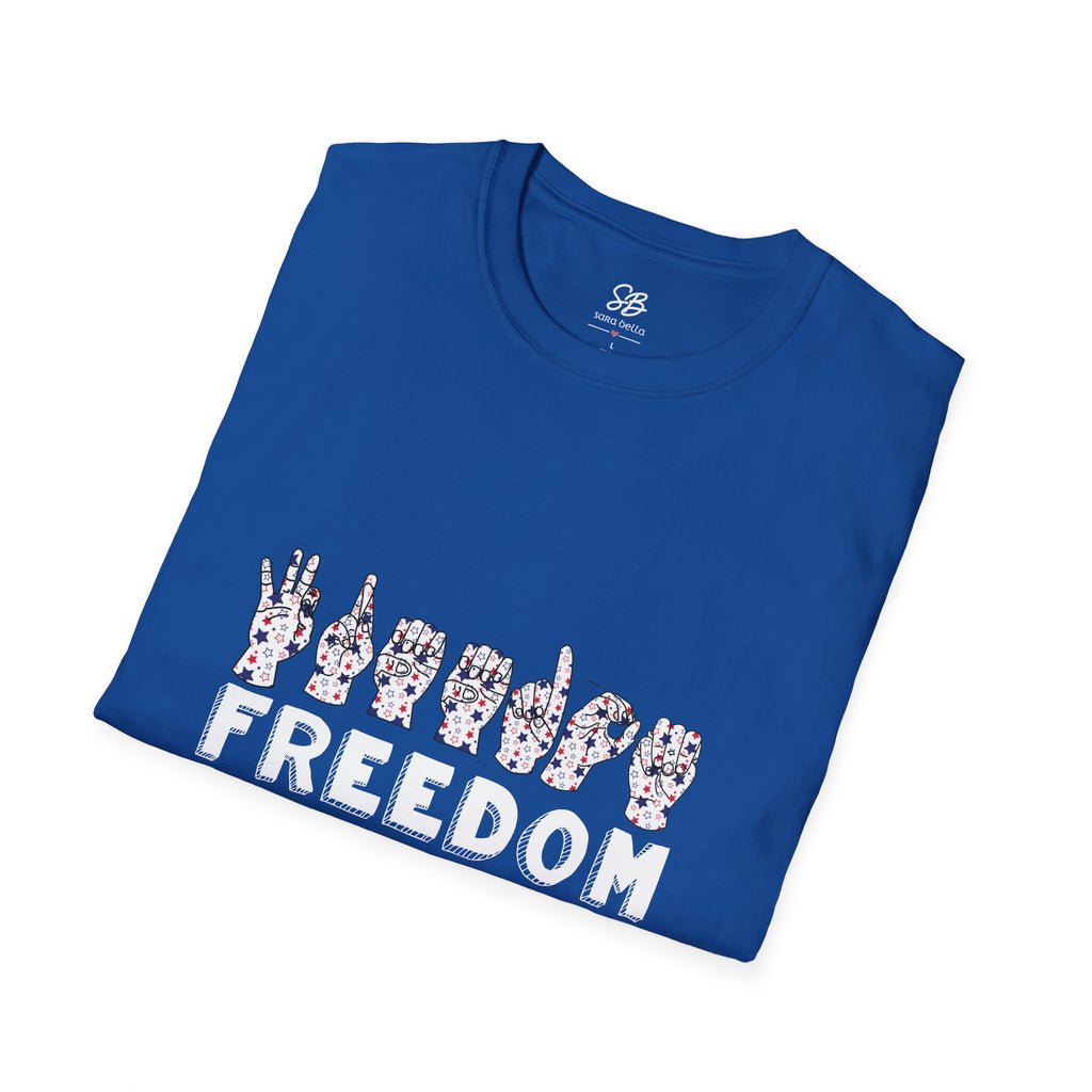 "Freedom" finger-spelled American Sign Language Graphic T-Shirt