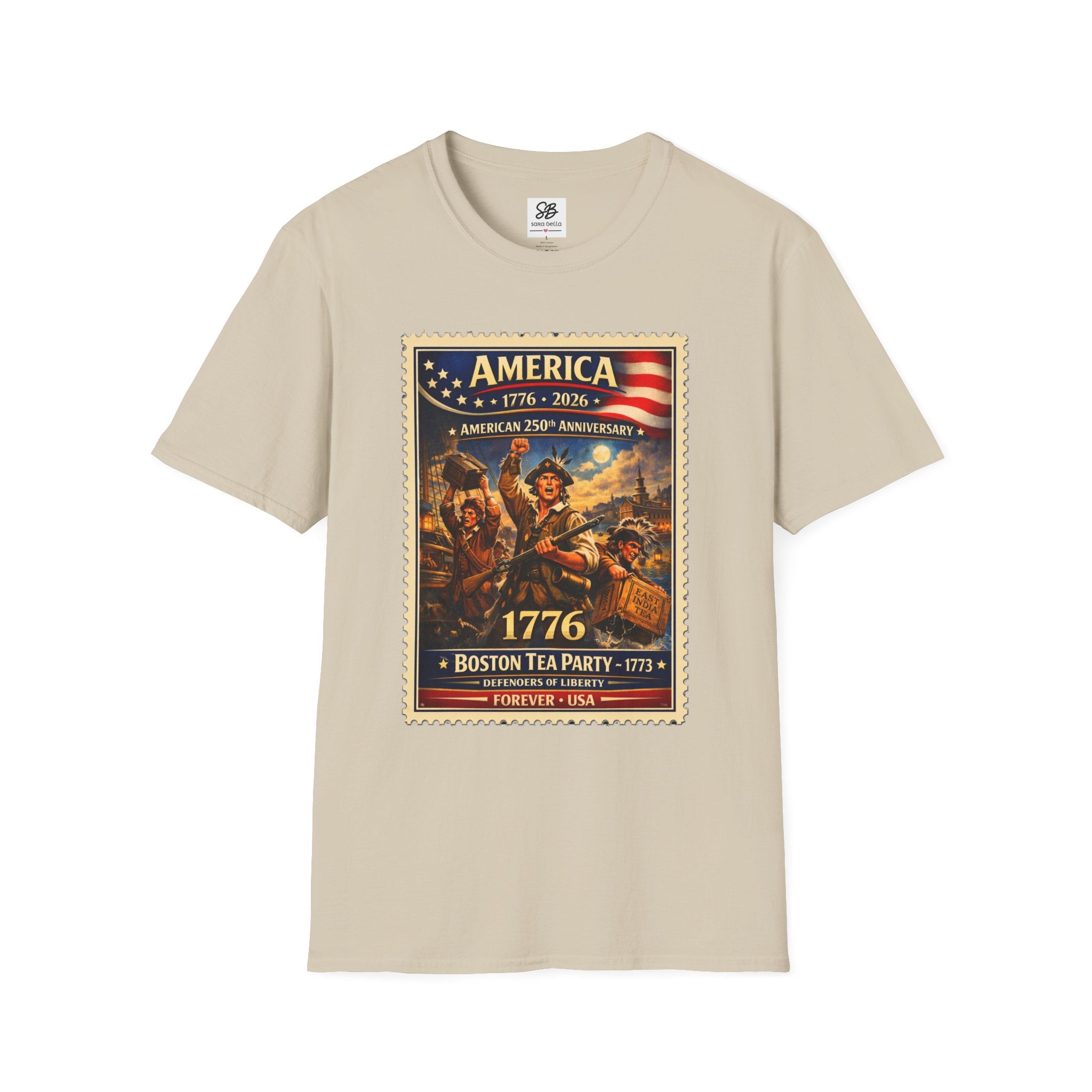 Boston Tea Party Vintage Stamp T-Shirt