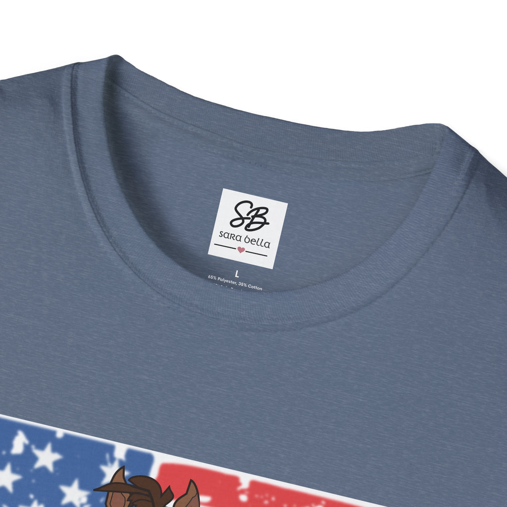 Galloping Horse with American Flag Graphic Shirt