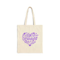Grandma Heart Floral with purple design Canvas Tote Bag
