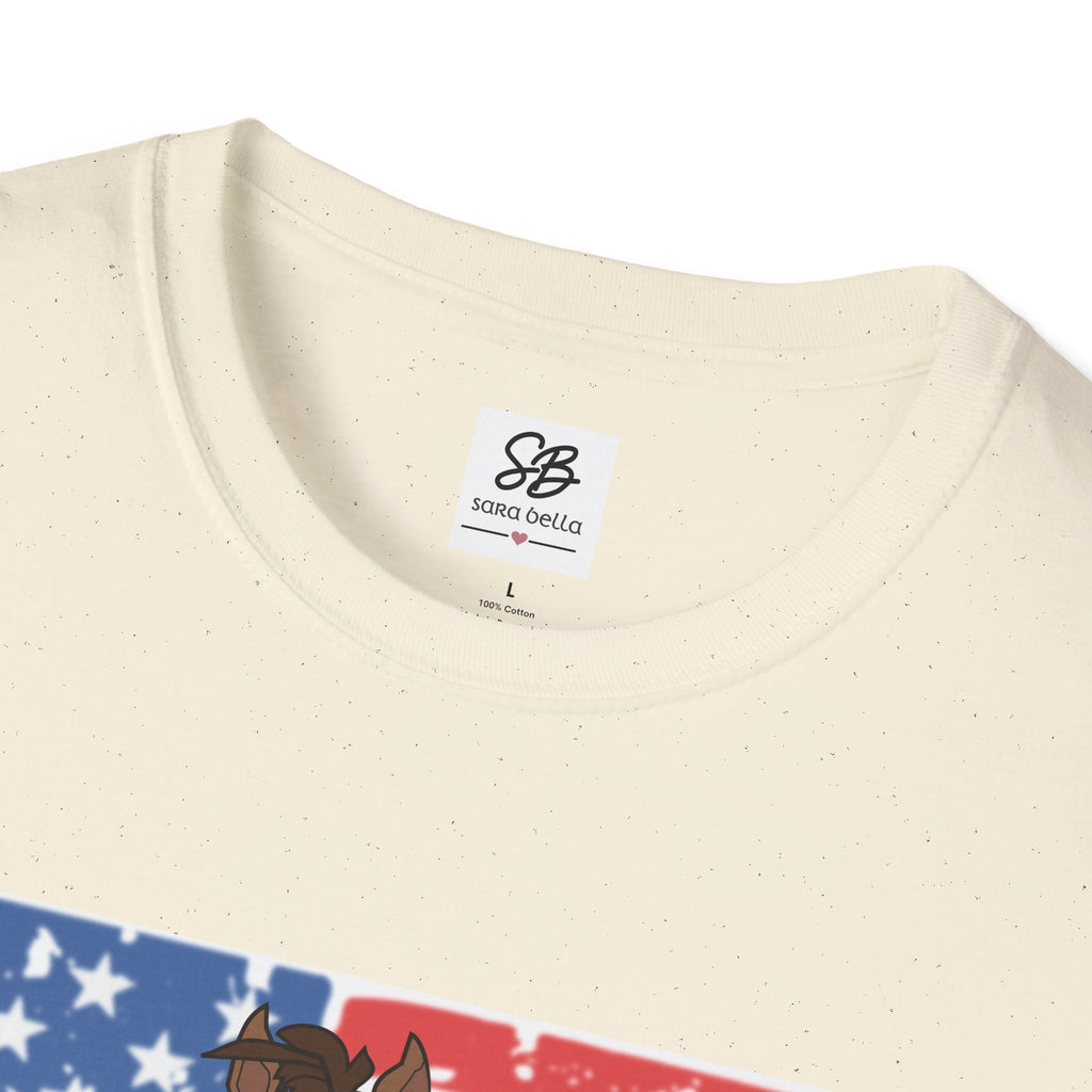 Galloping Horse with American Flag Graphic Shirt