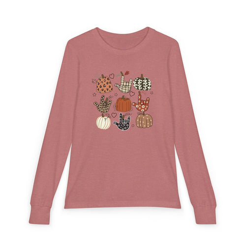 ASL Pumpkins Tic-Tac-Toe - Kid Long Sleeve Shirt