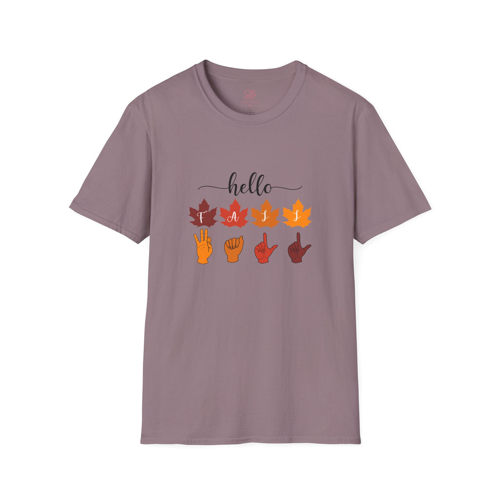 Hello Fall Fingerspelling American Sign Language, ASL -  T-Shirt