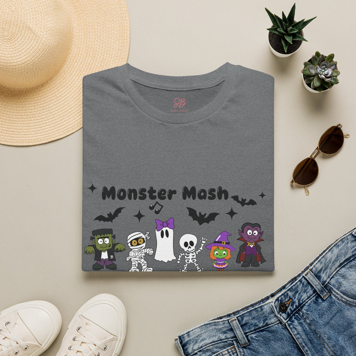 Monster Mash Dance of Halloween Characters Crews -  T-Shirt