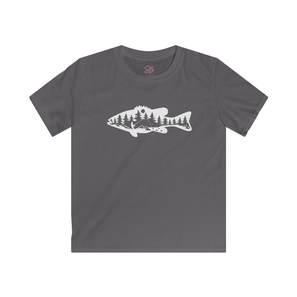 Bass Fisherman Landscape Fishing - Kid T-Shirt
