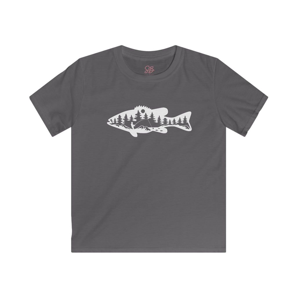 Bass Fisherman Landscape Fishing - Kid T-Shirt