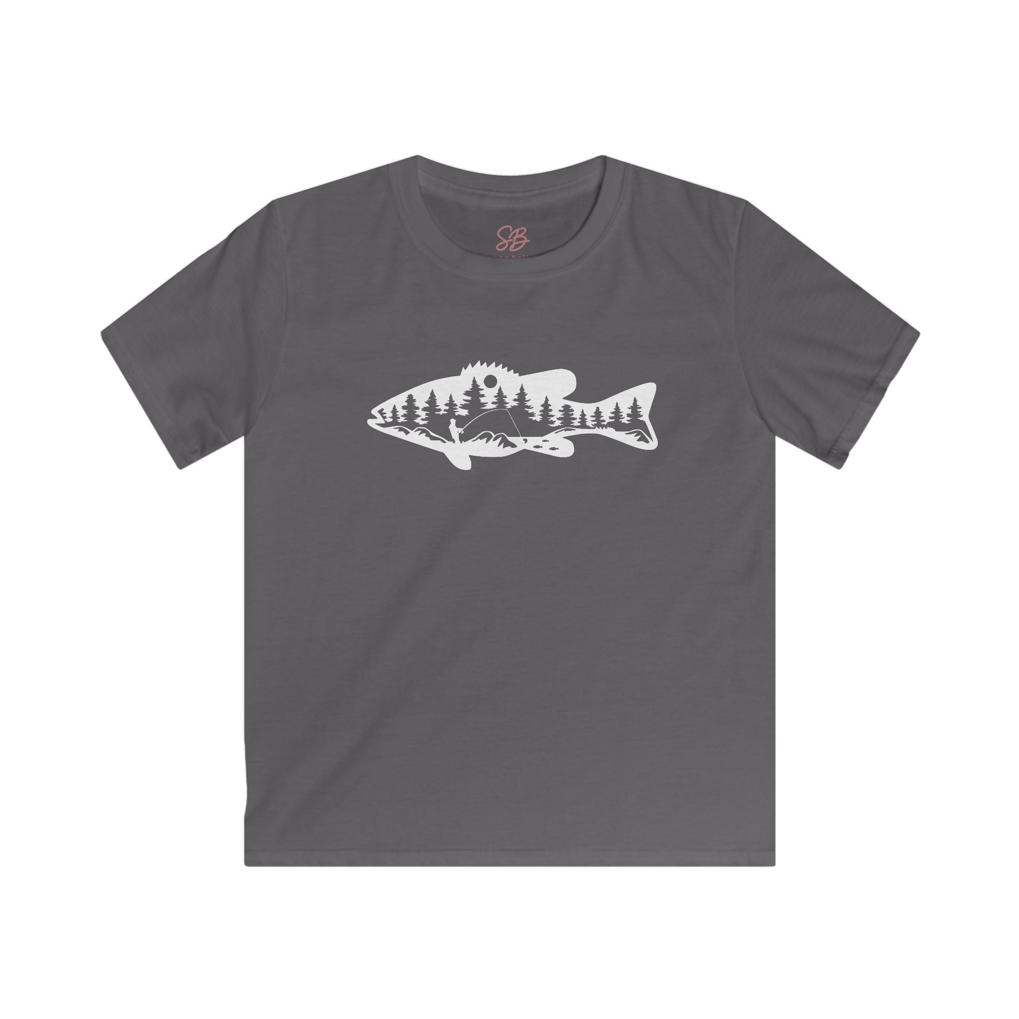 Bass Fisherman Landscape Fishing - Kid T-Shirt