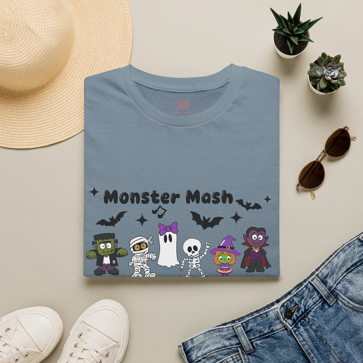 Monster Mash Dance of Halloween Characters Crews -  T-Shirt