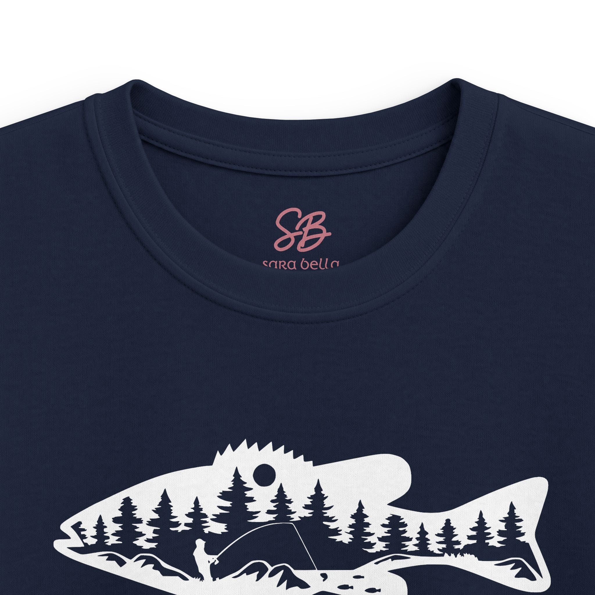 Bass Fisherman Landscape Fishing - Kid T-Shirt