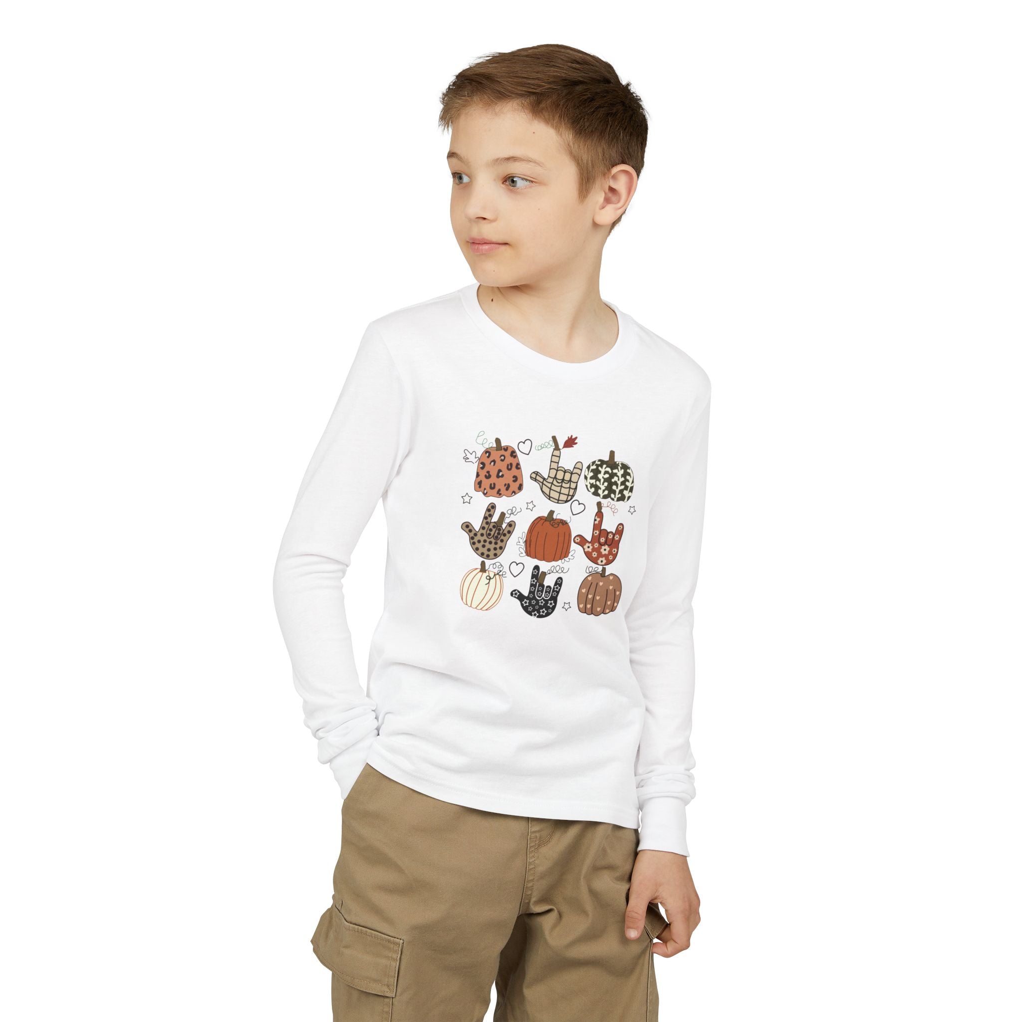 ASL Pumpkins Tic-Tac-Toe - Kid Long Sleeve Shirt