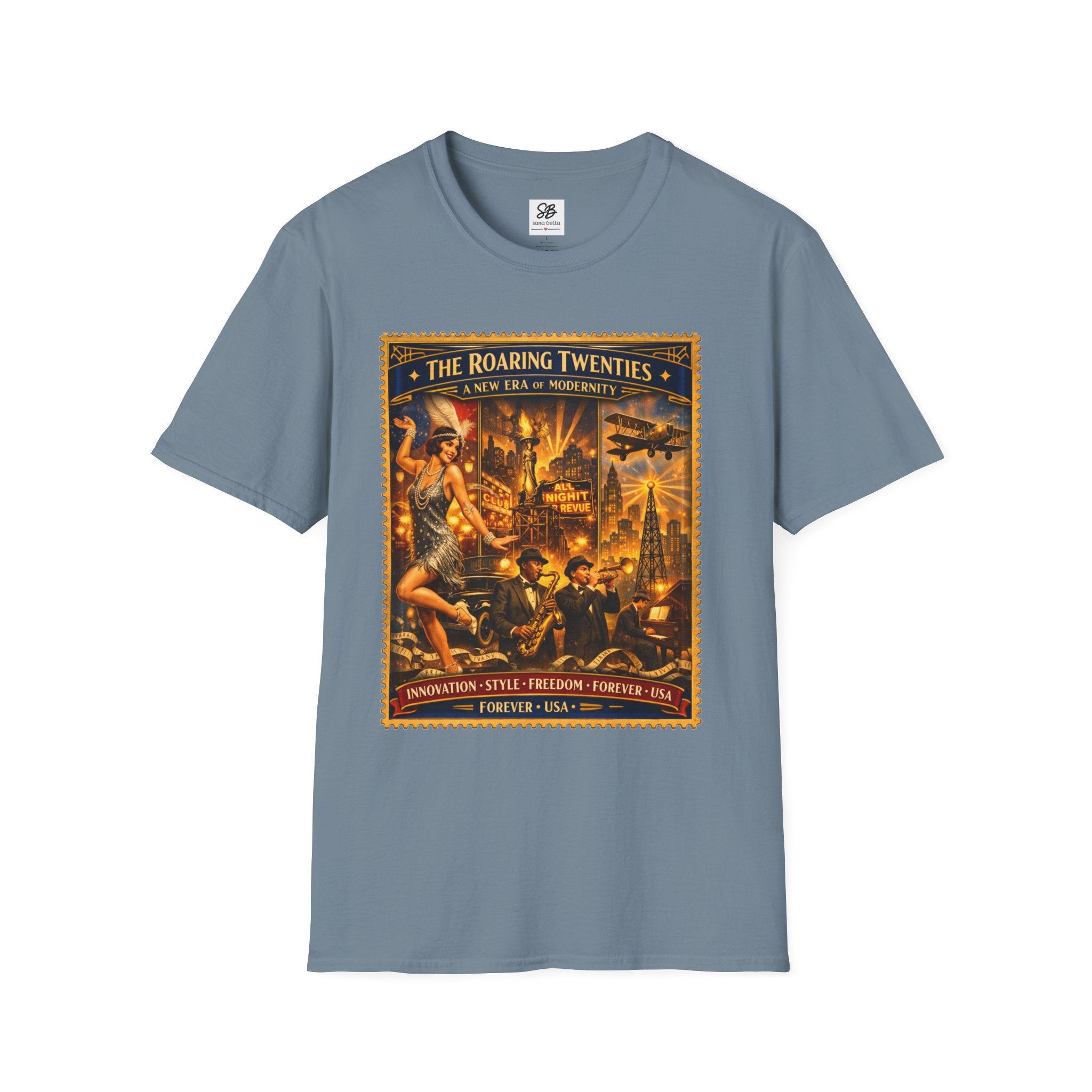 Roaring Twenties Vintage Stamp T-Shirt