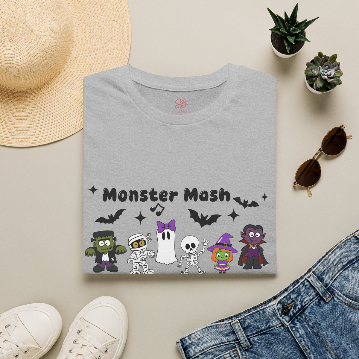 Monster Mash Dance of Halloween Characters Crews -  T-Shirt