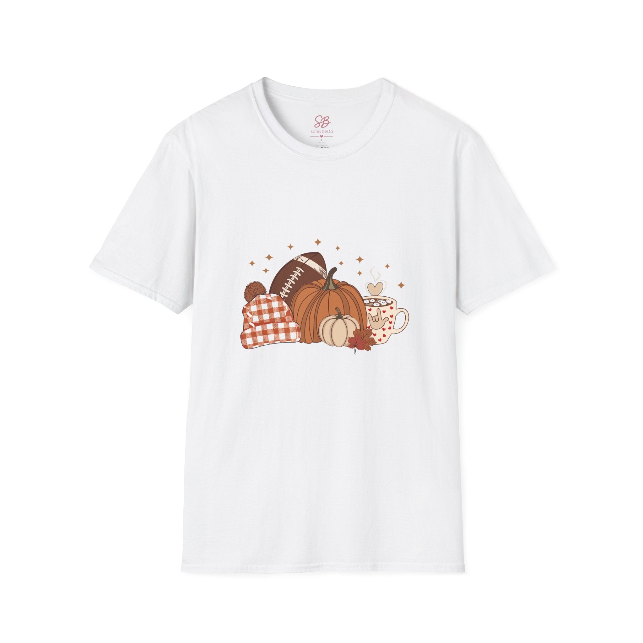 Autumn Football Pumpkins with I Love You American Sign Language, ASL - T-Shirt