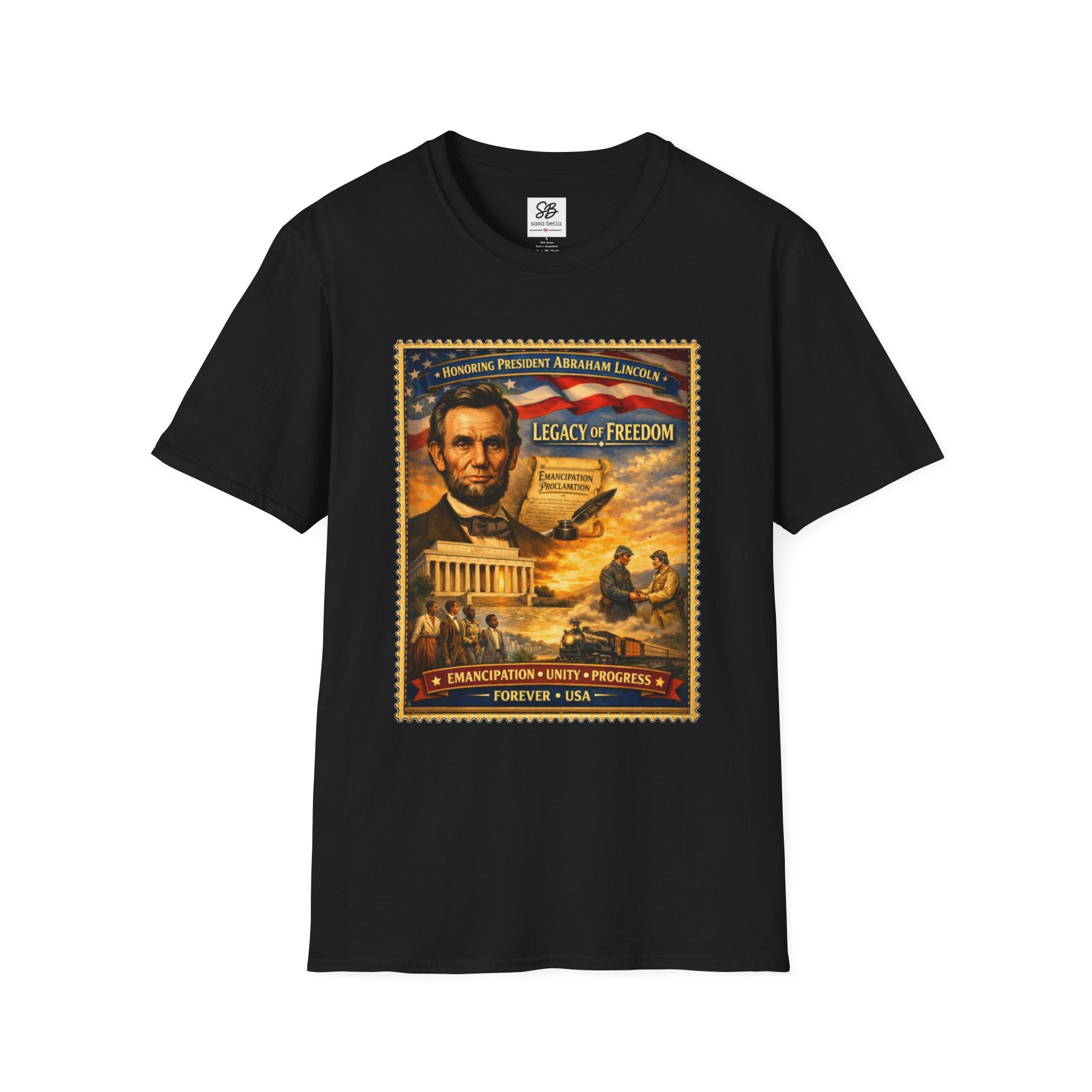 Abraham Lincoln 'Legacy of Freedom'  Vintage Stamp T‑Shirt