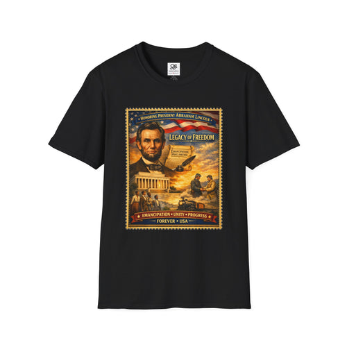 Abraham Lincoln 'Legacy of Freedom'  Vintage Stamp T‑Shirt